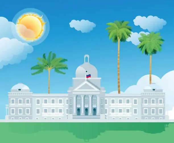 Vector illustration of National Palace Haiti