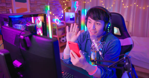 istock esport streamer plays mobile game 1405012382