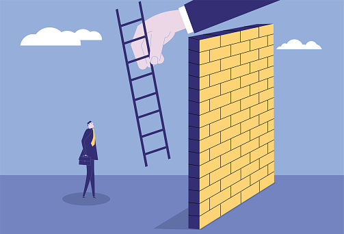 Helping Hand Ladder Helping Hand Stock Illustration - Download Image Now - Opportunity ...