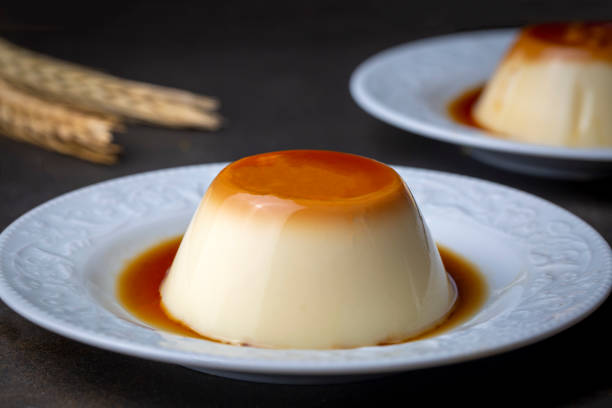 istock Cream caramel pudding with caramel sauce in plate 1405018630