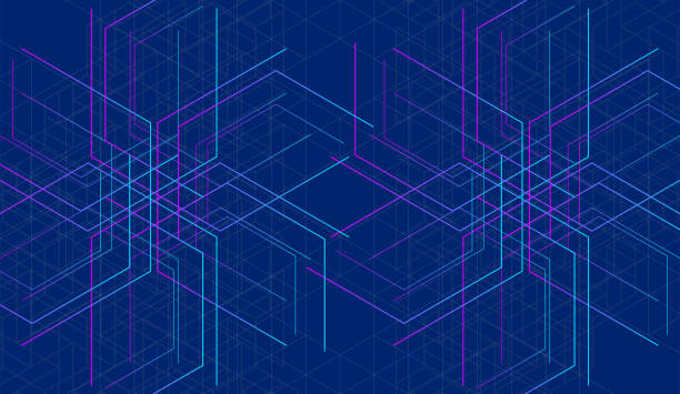 istock abstract blue purple hexagon, network or electric image, geometric background, scientific technology, engineering concept 1405018696