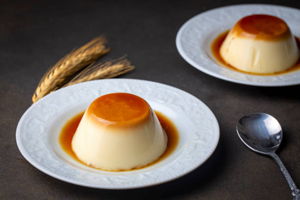 istock Cream caramel pudding with caramel sauce in plate 1405018698