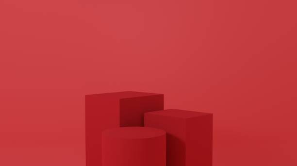 istock Product Stand in red room ,Studio Scene For Product ,minimal design,3D rendering, 1405021263