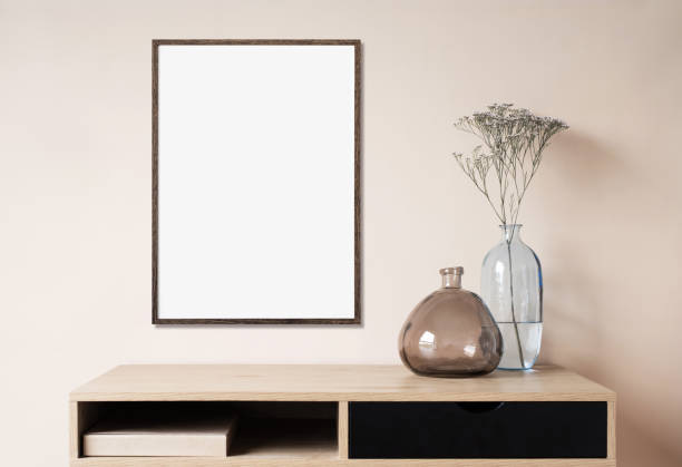 istock Artwork mock-up in interior design. Blank picture frame on a wall 1405022752