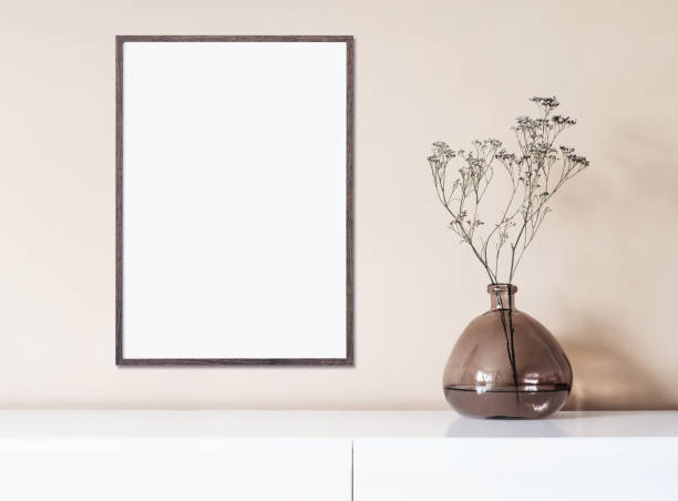 istock Artwork mock-up in interior design. Blank picture frame on a wall 1405022788