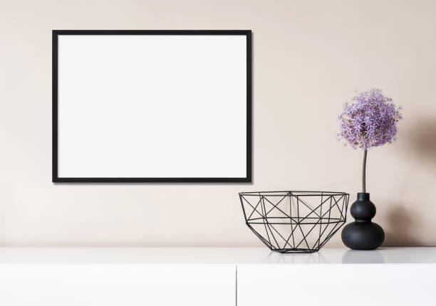 istock Artwork mock-up in interior design. Blank picture frame on a wall 1405022819