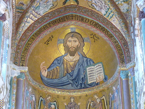 Tourists visit the Chora Church, best known for its Byzantine mosaics and frescos, in Istanbul, Turkey. The mosaic in the lunette over the doorway to the esonarthex portrays Jesus Christ as \