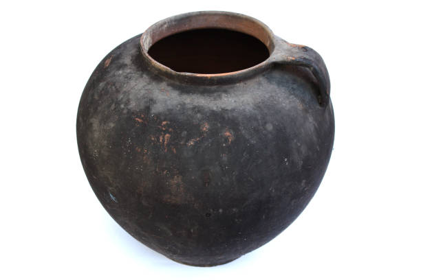 istock Clay pot of black colour 1405029568