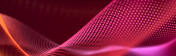 istock Particle stream. Blue background with many glowing particles. Information technology background. 3d rendering. 1405029635