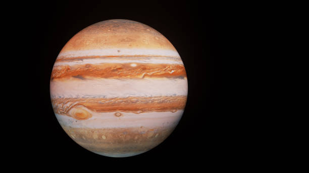 istock Jupiter planet isolated on black, high detailed surface features 1405031583
