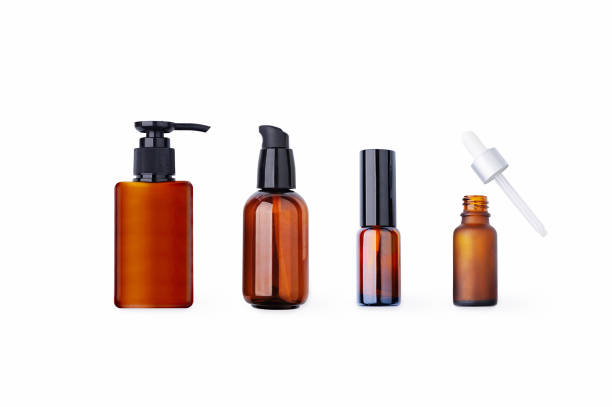 istock Amber cosmetic bottle, dropper and dispenser 1405032498
