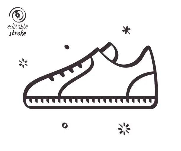 Vector illustration of Playful Line Illustration for Casual Shoes