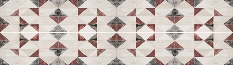 Abstract red white gray colorful colored triangular triangles square mosaic tiles texture background banner panorama