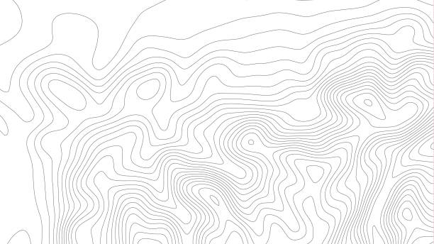 ilustraciones, imágenes clip art, dibujos animados e iconos de stock de altura abstracta. líneas de elevación del mapa topográfico. vector de contorno ilustración vectorial abstracta. topografía geográfica del mundo - orienteering