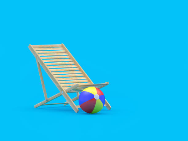 istock Chaise longue with a beach ball. 3d 1405035985