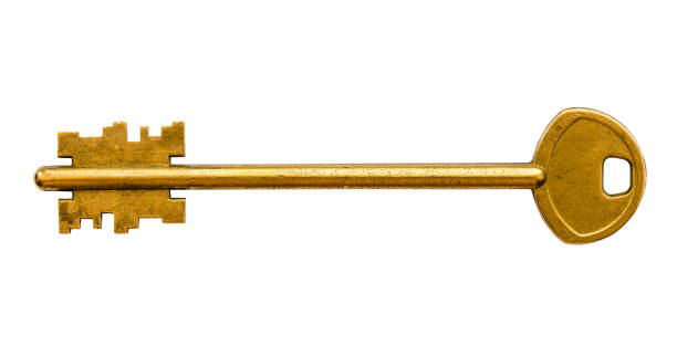 istock old golden double-sided door key isolated on white 1405037614