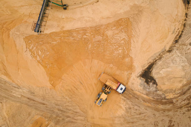 istock Sand quarry, industrial extraction of sand for construction industry. 1405039562