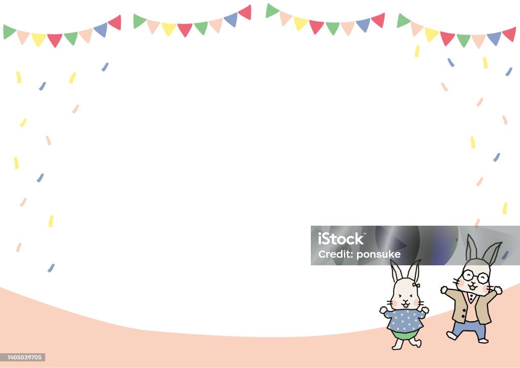 Rabbit Frame Vector Rabbit Frame Stock Illustration - Download Image Now - Animal ...