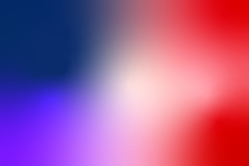 simple blue red white vector gradient background in color of American flag. Blurred USA flag backdrop, template for US holidays - 4th of July, Independence, Memorial, Patriot day celebration