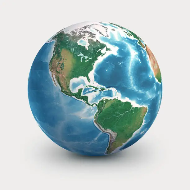 Photo of Physical earth globe. North and South America.