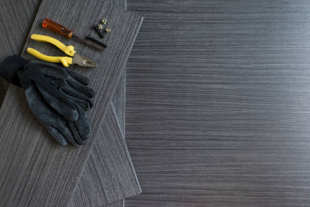istock Craftsman tool put on wooden table 1405046784