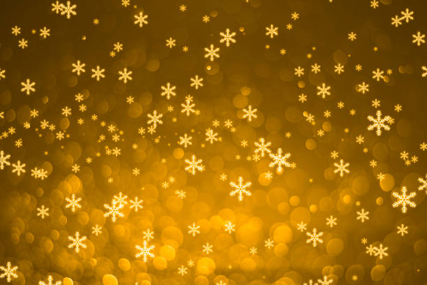 istock Golden snow bokeh, Festival background 1405046857