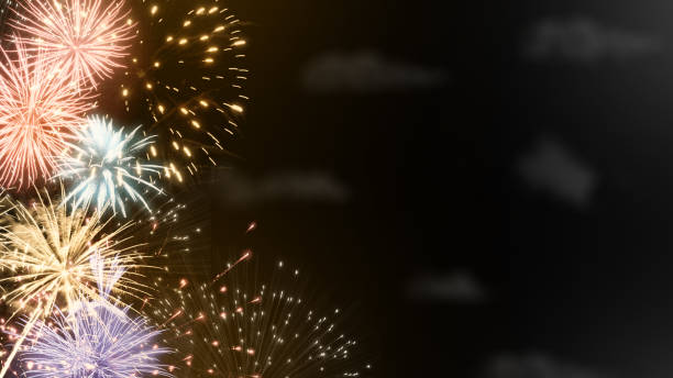 istock Fireworks festival background, New Year, Christmas, Copy space. 1405046894