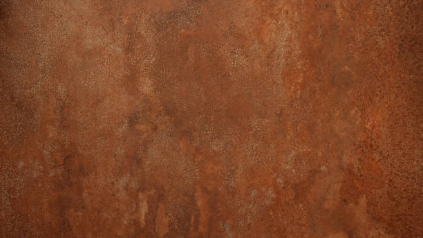 grunge marrón naranja oxidado metal corten acero piedra de fondo textura banner panorama - metal rusty textured textured effect fotografías e imágenes de stock