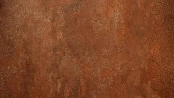 Photo of Grunge rusty orange brown metal corten steel stone background texture banner panorama