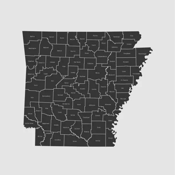Vector illustration of Arkansas map