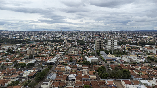Aerial drone photo of the city of Rondonópolis in Mato Grosso