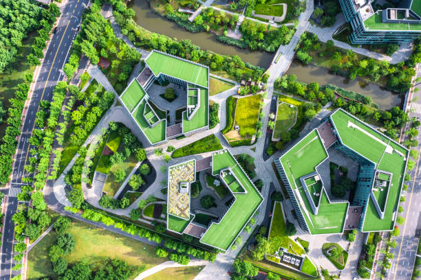 istock aerial view of modern eco city 1405052862