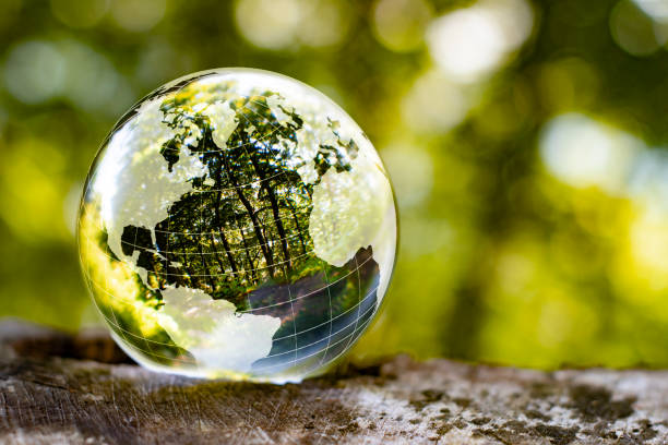 istock Globe in nature with nature inside. An illustration that shows how we should take care of nature 1405054093