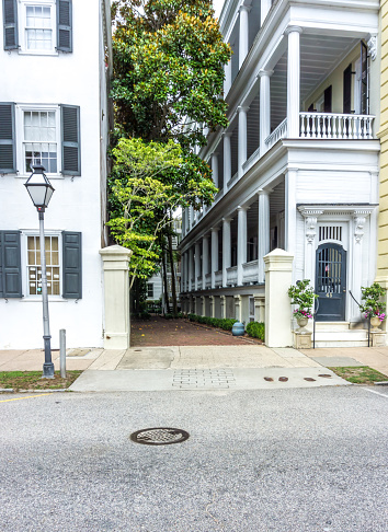 A brick walkway in Charleston, South Carolina.