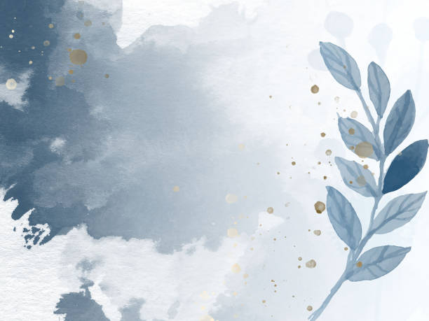 istock blue watercolor background with floral branch 1405057016