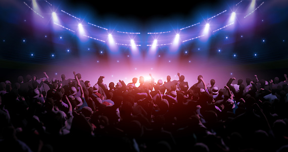 Crowded Concert arena was modelled and rendered.