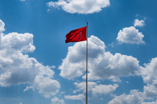 Turkish flag, cloudy sky