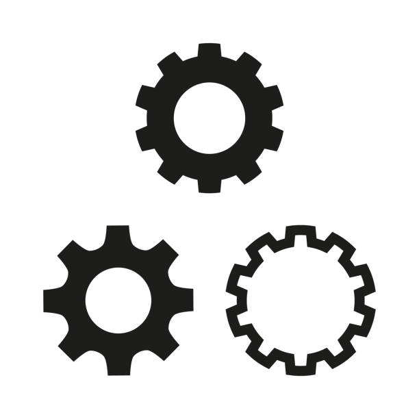 ilustrações de stock, clip art, desenhos animados e ícones de gears icons on white background. - bicycle gear