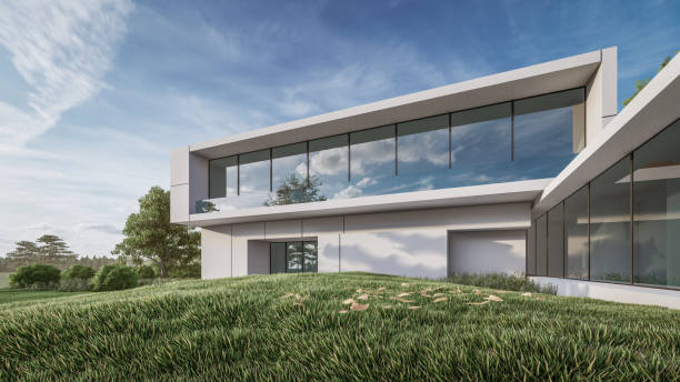 istock 3D rendering illustration of modern house 1405066851