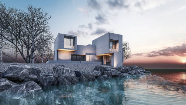 istock 3D rendering illustration of modern house 1405066855
