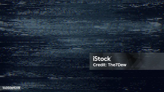 istock Glitch noise static television VFX pack. Visual video effects stripes background, CRT tv screen no signal glitch effect 1405069219