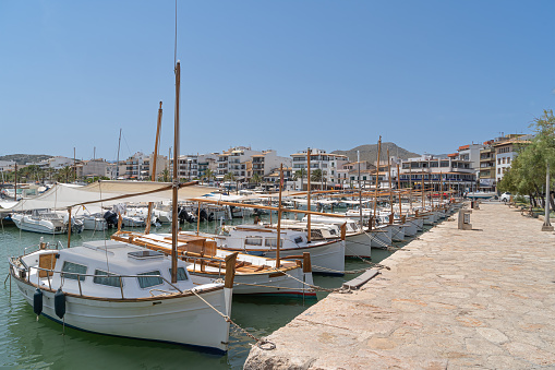 Looking across the marina in Port Pollensa on the island of Majorca