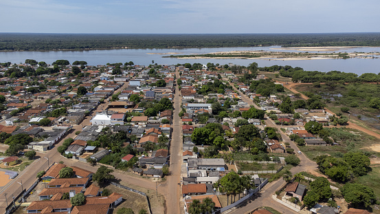 aerial drone photo of the city of São Felix do Araguaia in Mato Grosso