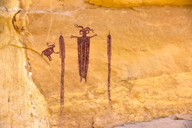 Barrier style Pictographs in the San Rafael Swell.