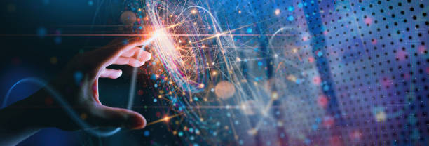 istock Woman hand touching The metaverse universe data science,Digital transformation conceptual for next generation technology era.data science 1405077665