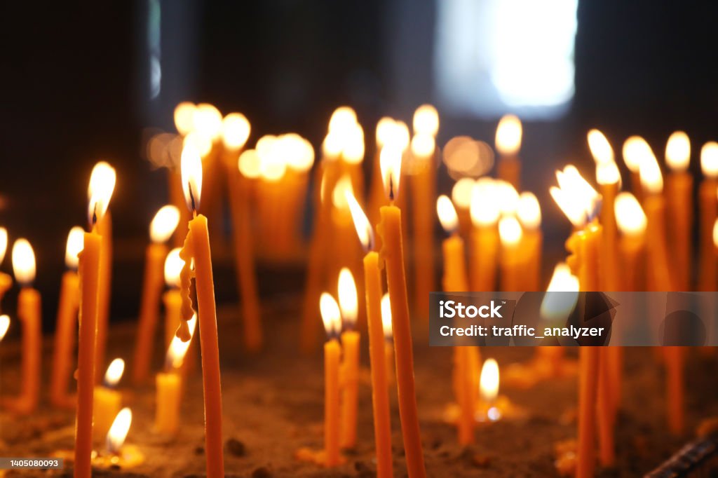Candles in Armenian church Candle Stock Photo