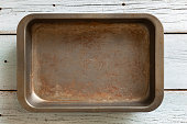 Old empty iron baking tray
