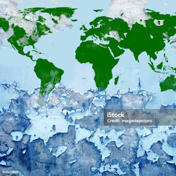 Global Crisis Concept Of World Map In Bad Condition Stock Photo - Download Image Now