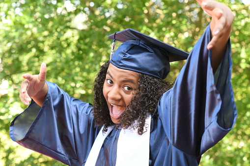 African American female graduate.