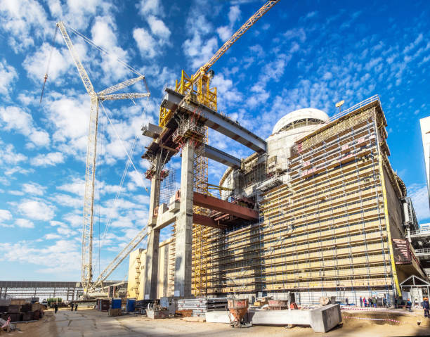 Construction site of nuclear power plant or large industrial building
